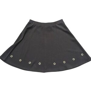 Relativity Skirt L Large Black A Line Full Circle Grommets Stretch